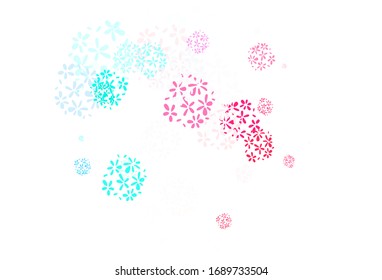 Arte natural vectorial rojo claro con hojas. Una vaga ilustración abstracta con hojas en estilo doodles. Patrón colorido para los libros infantiles.