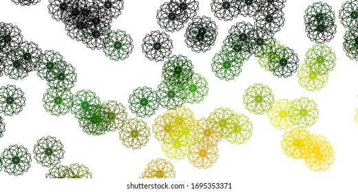 Light Green, Red vector natural artwork with flowers. Simple design with flowers on abstarct background. Colorful pattern for spring parties.