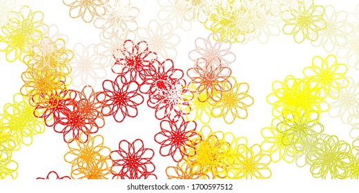 Light Green, Red vector natural backdrop with flowers. Colorful flowers in natural style on simple background. Colorful pattern for spring parties.