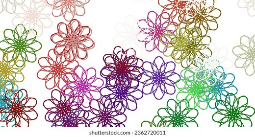 Light Green, Red vector natural artwork with flowers. Modern design with gradient Flowers on abstract background. Pattern for women day promotion.