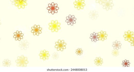 Light Green, Red vector natural layout with flowers. Simple colored illustration with abstarct flowers. Smart design for leaflets, books.