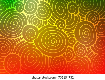Light Green, Red vector natural elegant pattern. Shining colored illustration with doodles in Zen tangle style. The pattern can be used for heads of websites and designs.