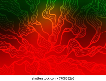 Light Green, Red vector natural elegant pattern. Colorful abstract illustration with lines in Asian style. A completely new design for your business.