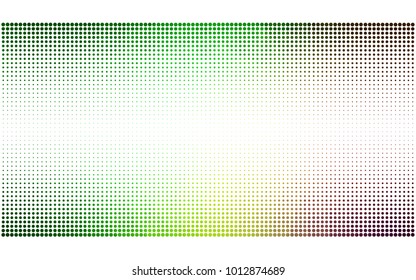Light Green, Red vector pattern with colored spheres. Geometric sample of repeating circles on white background in halftone style.