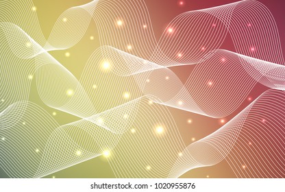 Light Green, Red vector pattern with christmas ribbons. Blurred decorative design in anniversary style with confetti. Beautiful design for your business advert of anniversary.