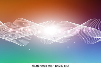 Light Green, Red vector pattern with christmas ribbons. Confetti on blurred abstract background with colorful gradient. The pattern can be used for birthday gifts, congratulations.