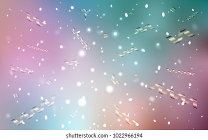 Light Green, Red vector pattern with christmas ribbons. Decorative shining illustration with ribbons on abstract template. The pattern can be used for carnival, festival leaflets.