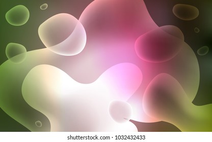 Light Green, Red vector pattern with bubble shapes. Geometric illustration in memphis style with gradient.  Memphis style for your business design.