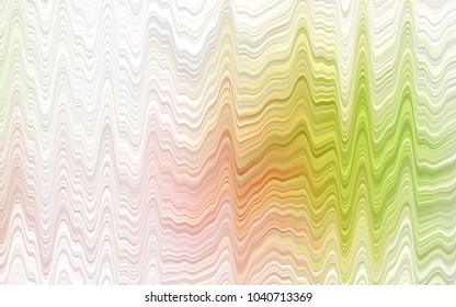 Light Green, Red vector pattern with bent lines. Brand-new colored illustration in marble style with gradient. The elegant pattern for brand book.