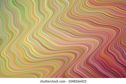 Light Green, Red vector pattern with bent ribbons. A vague circumflex abstract illustration with gradient. A completely new memphis design for your business.