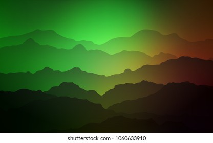 Light Green, Red vector pattern with lava shapes. Shining crooked illustration in mountain style. A completely new memphis design for your business.