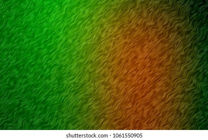 Light Green, Red vector pattern with curved circles. Shining illustration, which consist of blurred lines, circles. Pattern for your business design.