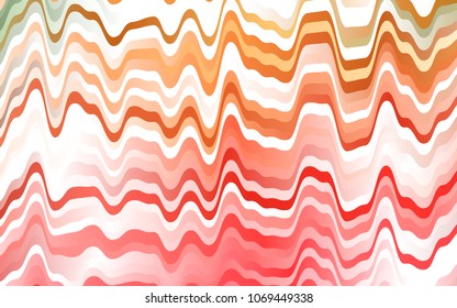 Light Green, Red vector pattern with curved circles. Glitter abstract illustration with wry lines. A completely new template for your business design.