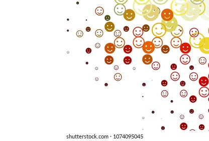 Light Green, Red vector pattern with positive smiles. Decorative shining illustration with smiles on white template. Pattern for parties, gifts, congratulations.
