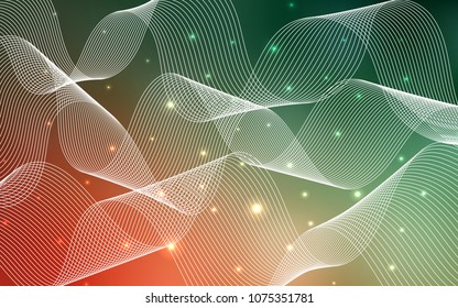 Light Green, Red vector pattern with christmas ribbons. Modern geometrical abstract illustration with carnival ribbons. The pattern can be used for new year ad, booklets.