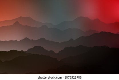 Light Green, Red vector pattern with liquid shapes. Brand-new colored illustration in mountain style with gradient. Brand-new design for your ads, poster, banner.