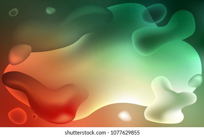 Light Green, Red vector pattern with bubble shapes. An elegant bright illustration with gradient. The best blurred design for your business.