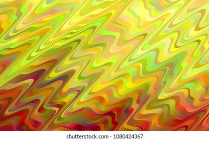 Light Green, Red vector pattern with bent ribbons. Glitter abstract illustration with wry lines. Textured wave pattern for backgrounds.