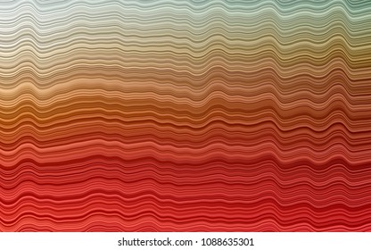 Light Green, Red vector pattern with curved circles. Blurred geometric sample with gradient bubbles.  Pattern for your business design.