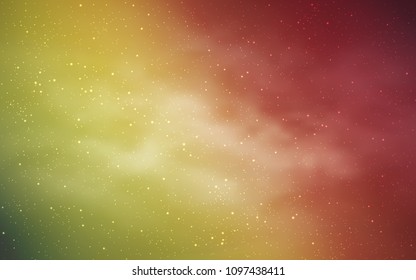 Light Green, Red vector pattern with night sky stars. Space stars on blurred abstract background with gradient. Pattern for astrology websites.