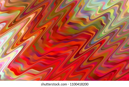 Light Green, Red vector pattern with bent lines. A sample with blurred bubble shapes. A completely new marble design for your business.