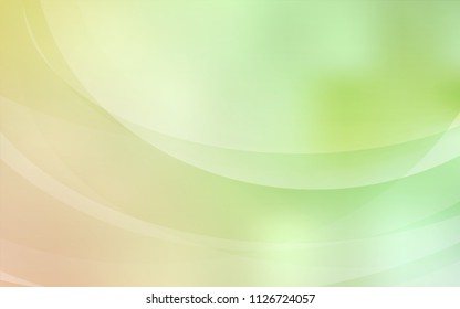 Light Green, Red vector pattern with lines, ovals. Blurred geometric sample with gradient bubbles.  Textured wave pattern for backgrounds.