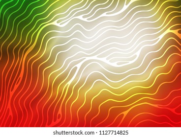Light Green, Red vector pattern with lava shapes. A vague circumflex abstract illustration with gradient. Textured wave pattern for backgrounds.