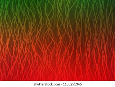 Light Green, Red vector pattern with lamp shapes. Creative illustration in halftone marble style with gradient. New composition for your brand book.
