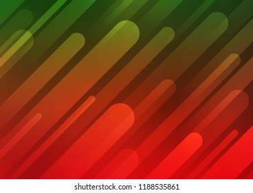 Light Green, Red vector pattern with narrow lines. Decorative shining illustration with lines on abstract template. The pattern can be used for busines ad, booklets, leaflets