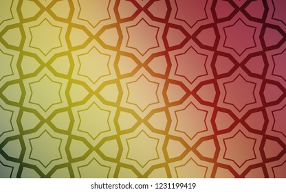 Light Green, Red vector pattern with christmas stars. Decorative illustration with stars on abstract template. Best design for your ad, poster, banner.