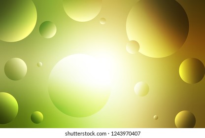 Light Green, Red vector pattern with spheres. Modern abstract illustration with colorful water drops. Completely new template for your brand book.