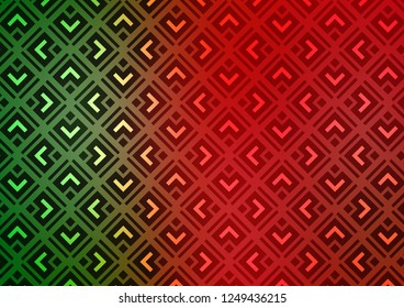 Light Green, Red vector pattern with lines, rectangles. Shining colorful illustration with lines, rectangles. Backdrop for TV commercials.
