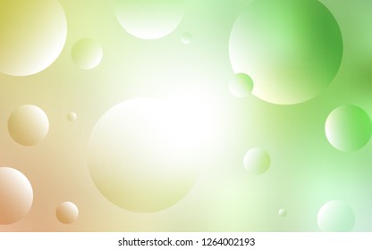 Light Green, Red vector pattern with spheres. Abstract illustration with colored bubbles in nature style. Beautiful design for your business advert.