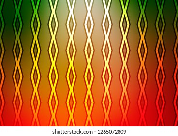 Light Green, Red vector pattern with lines, rectangles. Colorful lines, squares on abstract background with gradient. Best design for your ad, poster, banner.