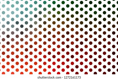 Light Green, Red vector pattern with spheres. Abstract illustration with colored bubbles in nature style. Pattern for ads, booklets.
