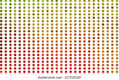 Light Green, Red vector pattern with spheres. Beautiful colored illustration with blurred circles in nature style. Pattern for ads, leaflets.