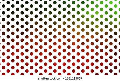 Light Green, Red vector pattern with spheres. Blurred decorative design in abstract style with bubbles. Template for your brand book.