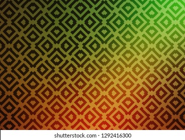 Light Green, Red vector pattern with lines, rectangles. Modern geometric abstract illustration with lines, squares. Pattern for ads, posters, banners.