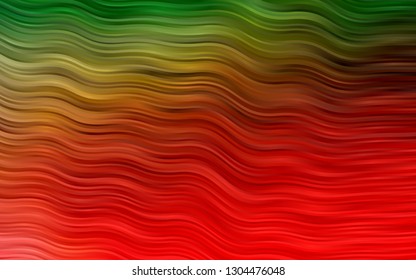 Light Green, Red vector pattern with lava shapes. Glitter abstract illustration with wry lines. A completely new marble design for your business.