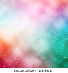 Light Green, Red vector pattern with abstract stars. Blur decorative design in simple style with stars. Theme for cell phones.