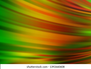 Light Green, Red vector pattern with curved circles. Colorful illustration in abstract marble style with gradient. Marble style for your business design.