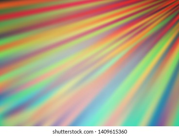 Light Green, Red vector pattern with narrow lines. Lines on blurred abstract background with gradient. Backdrop for TV commercials.