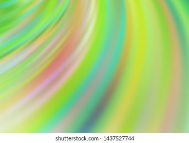 Light Green, Red vector pattern with lines, ovals. Blurred geometric sample with gradient bubbles.  New composition for your brand book.