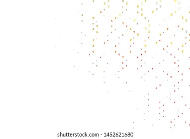 Light Green, Red vector pattern with EUR, JPY, GBP. Modern abstract illustration with symbols of money. Template for ads of markets, loans.