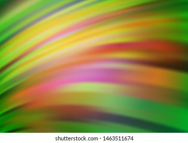 Light Green, Red vector pattern with lines, ovals. A vague circumflex abstract illustration with gradient. A completely new marble design for your business.