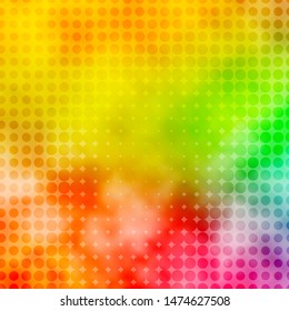 Light Green, Red vector pattern with circles. Illustration with set of shining colorful abstract spheres. New template for your brand book.