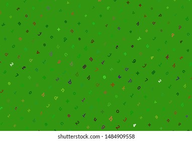 Light Green, Red vector pattern with ABC symbols. Shining illustration with ABC symbols on abstract template. Smart design for promotion of university.