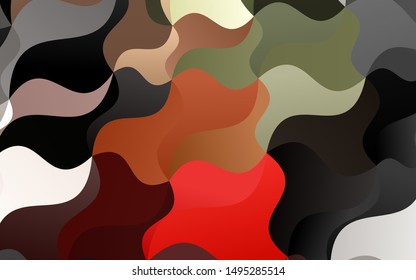 Light Green, Red vector pattern with lava shapes. A sample with blurred bubble shapes. The template for cell phone backgrounds.