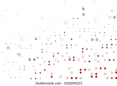 Light Green, Red vector pattern with spheres. Abstract illustration with colored bubbles in nature style. Completely new template for your brand book.
