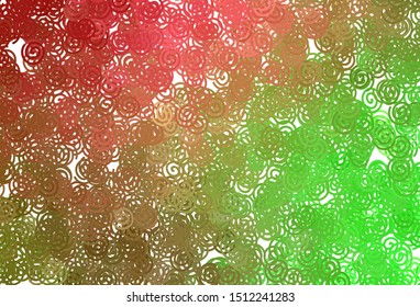 Light Green, Red vector pattern with bent lines. A circumflex abstract illustration with gradient. A completely new design for your business.